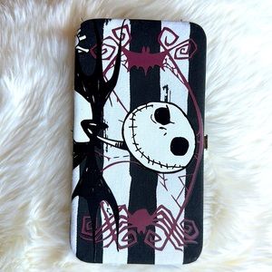 Black and White Striped Wallet with Character Design